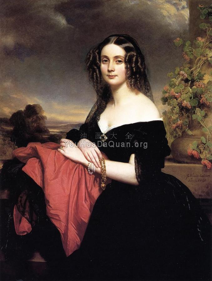 Portrait of Claire de Bearn Duchess of Vallombrosa - 弗朗兹·夏维尔·温特哈特
